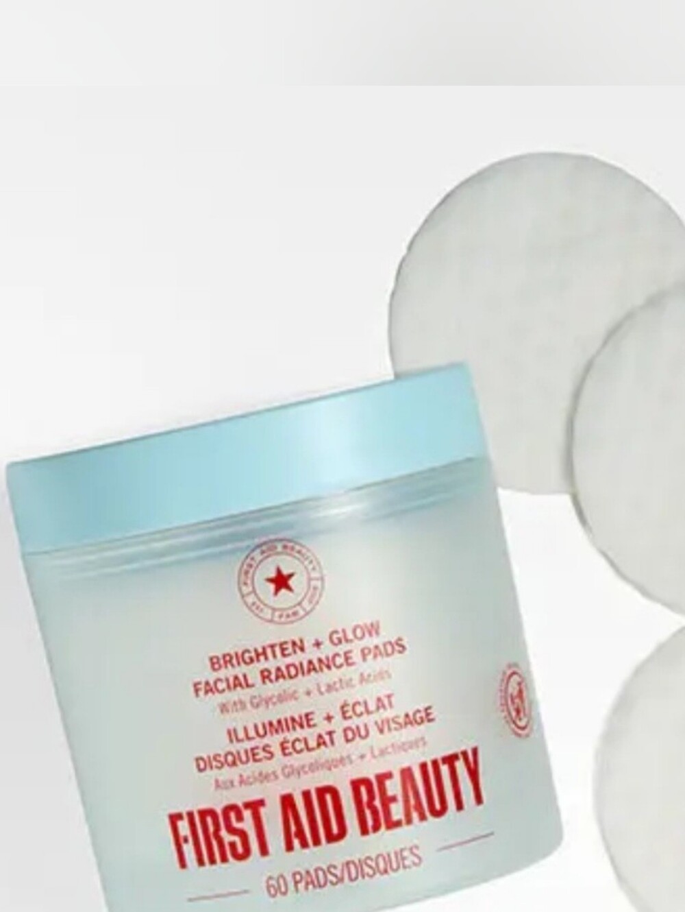 First Aid Beauty Brighten + Glow Facial Radiance Pads - Pale Blue Jar